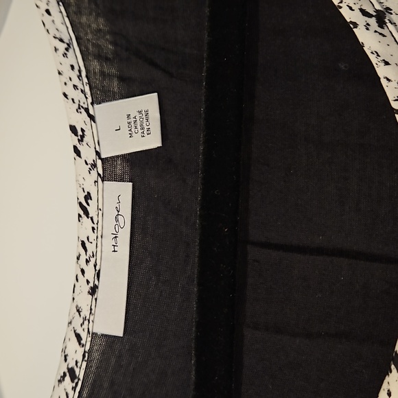 Halogen long black and white print sleeveless top - Picture 2 of 6